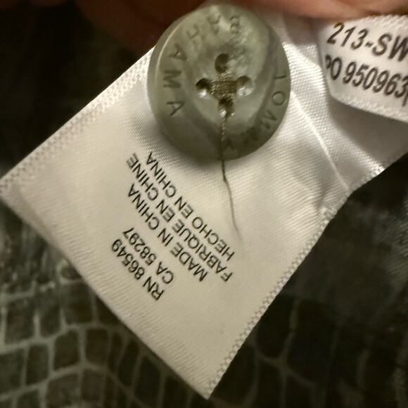 Tommy Bahama Two Palms Crocotiles Linen Jacket Green with Raw Edge size small - Picture 8 of 10